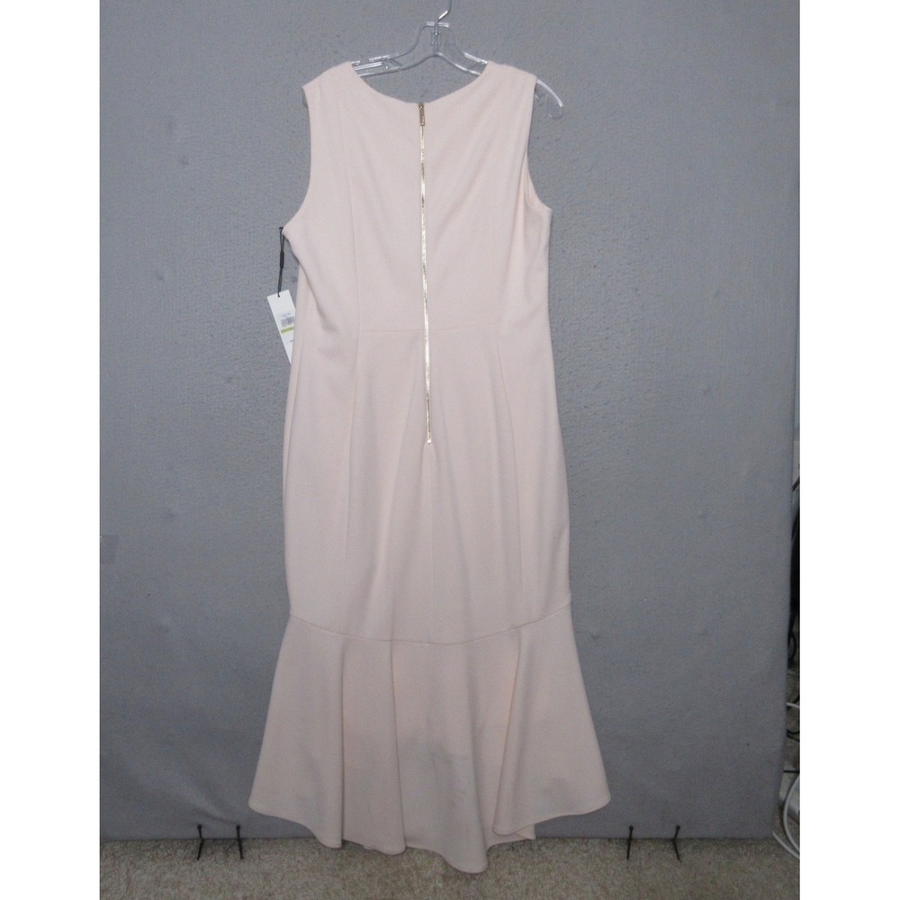 Calvin Klein Dress 14 Pink Ruffle Hem High Low Mermaid Cocktail Event READ NWT - Picture 2 of 14